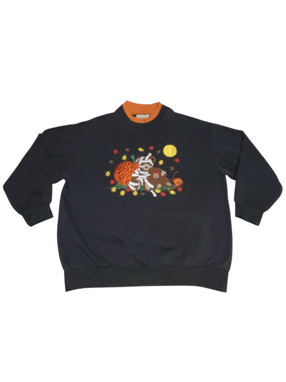 Vintage Halloween Sweater Large Bear Devil Mummy Jackolantern Grandma Sweatshirt